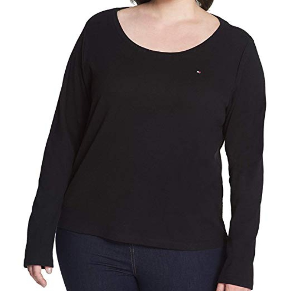 Tommy Hilfiger Women's Plus Size Cotton Scoop-Neck